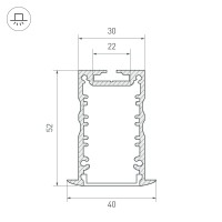  - Профиль с экраном ALU-POWER-RS30F-2000 ANOD+FROST (Arlight, Металл)