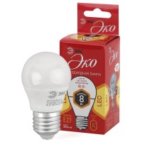  - Лампа светодиодная ЭРА E27 8W 2700K матовая ECO LED P45-8W-827-E27 Б0030024