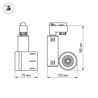  - Светодиодный светильник LGD-520WH 9W Warm White (Arlight, IP20 Металл, 3 года)