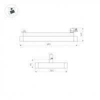  - Светильник LGD-AFINA-4TR-S600x300-50W White6000 (BK, 110 deg, 230V) (Arlight, IP20 Металл, 5 лет)