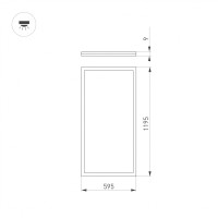  - Светильник DL-INTENSO-S600x1200-60W White6000 (WH, 120 deg, 230V) (Arlight, IP40 Металл, 3 года)