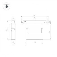  - Светильник MAG-ORIENT-FLAT-FOLD-S195-6W Day4000 (BK, 80 deg, 48V) (Arlight, IP20 Металл, 3 года)