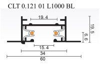  - Шинопровод шинопровод встраиваемый однофазный Crystal Lux CLT 0.121 01 L1000 BL