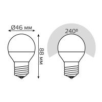  - Лампа светодиодная диммируемая Gauss E27 6W 3000-6500K матовая 105102406