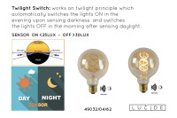  - Лампа светодиодная Lucide E27 4W 2200K янтарная 49032/04/62