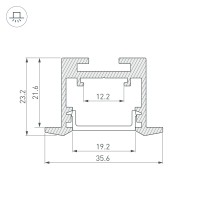  - Профиль SL-LINE-3523-F-2500 WHITE (Arlight, Алюминий)