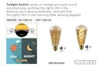  - Лампа светодиодная Lucide E27 4W 2200K янтарная 49032/04/62