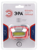  - Налобный светодиодный фонарь ЭРА Пиранья от батареек 32х45х60 310 лм GB-709 Б0052751
