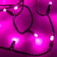  - Светодиодная гирлянда ARD-STRING-CLASSIC-10000-BLACK-100LED-FLASH PINK (230V, 7W) (Ardecoled, IP65)