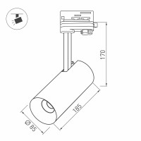  - Светильник SP-POLO-TRACK-LEG-R85-15W Warm3000 (WH-WH, 40 deg) (Arlight, IP20 Металл, 3 года)