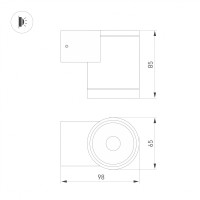  - Светильник LGD-RAY-WALL-R65-9W Day4000 (GR, 23 deg, 230V) (Arlight, IP65 Металл, 3 года)