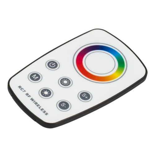 Сенсорный пульт CT7-RGB (1 зона) (Arlight, IP20 Пластик, 1 год) Тонкий белый радиопульт 2.4 ГГц с сенсорным кольцом. Выбор цвета с помощью сенсор. кольца. Используется с контроллерами 019450, 021605, 021606.