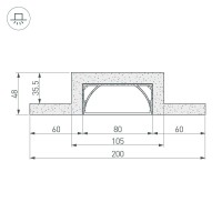  - Гипсокартонный Модуль ARL-LINE-80-2000 (ГКЛ 12.5мм) (Arlight, -)