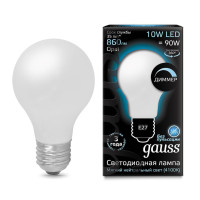  - Лампа светодиодная диммируемая Gauss филаментная E27 10W 4100К матовая 102202210-D