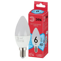  - Лампа светодиодная ЭРА E14 6W 4000K матовая LED B35-6W-840-E14 R Б0051057