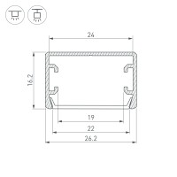  - Профиль PLS-LOCK-H16-SMT-3000 ANOD BLACK (Arlight, Алюминий)