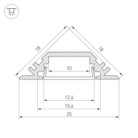  - Профиль TOP-CORNER-VF-2000 ANOD (K13, P15) (Arlight, Алюминий)