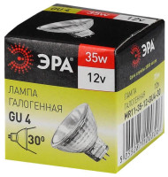  - Лампа галогенная ЭРА GU4 35W 2700K прозрачная GU4-MR11-35W-12V-30CL C0027362