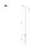  - Светильник KT-CANNA-L750-1W Warm3000 (DG, 110 deg, 24V) (Arlight, IP65 Металл, 3 года)