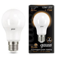 - Лампа светодиодная Gauss E27 10W 3000K матовая 102502110