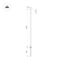  - Светильник KT-CANNA-L1000-1W Warm3000 (DG, 110 deg, 24V) (Arlight, IP65 Металл, 3 года)