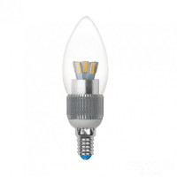  - Лампа светодиодная диммируемая Uniel E14 5W 3000K свеча прозрачная LED-C37P-5W/WW/E14/CL/DIM 08745