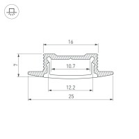  - Профиль SL-SLIM-H7-F25-2000 ANOD (Arlight, Алюминий)