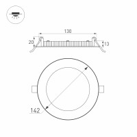  - Светильник DL-142M-13W Warm White (Arlight, IP40 Металл, 3 года)