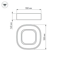  - Светильник SP-TOR-QUADRAT-S550x550-53W Day4000 (WH, 120 deg) (Arlight, IP20 Металл, 3 года)