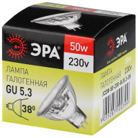  - Лампа галогенная ЭРА GU5.3 50W 2700K прозрачная GU5.3-JCDR (MR16) -50W-230V-CL C0027365