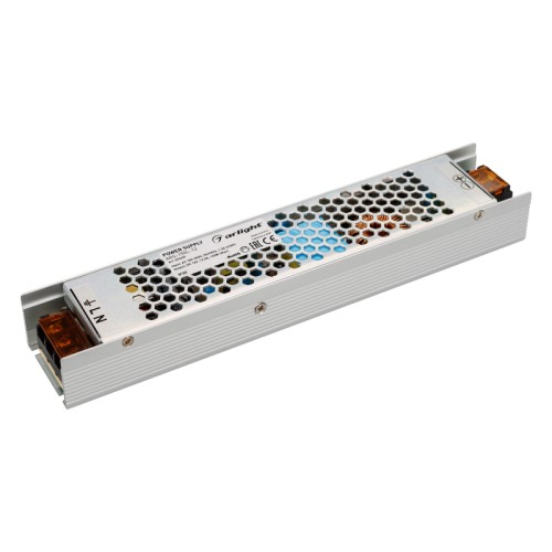 Блок питания ARS-150L-12 (12V, 12.5A, 150W) (Arlight, IP20 Сетка, 2 года) Источник напряжения с гальванической развязкой для светодиодных изделий. Входное напряжение 180-250 VAC. Выходные параметры: 12 В, 12,5 А, 150 Вт. Встроенный PFC >0,5. Негерметичный алюминиевый сетчатый корпус IP 20. Габаритные размеры длина 240 мм, ширина 47 мм, высота 30 мм. Гарантийный срок 2 года.