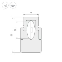  - Профиль WPH-FLEX-STR-Н20-10m White (Arlight, Пластик)