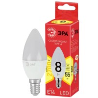  - Лампа светодиодная ЭРА E14 8W 2700K матовая ECO LED B35-8W-827-E14 Б0030018