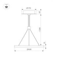  - Светильник SP-CONGO-CAN-1-R400-24W Warm3000 (GD, 120 deg, 230V) (Arlight, IP20 Металл, 5 лет)