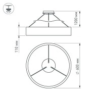  - Светильник SP-TOR-RING-HANG-R600-42W Day4000 (WH, 120 deg) (Arlight, IP20 Металл, 3 года)