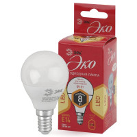  - Лампа светодиодная ЭРА E14 8W 2700K матовая ECO LED P45-8W-827-E14 Б0030022