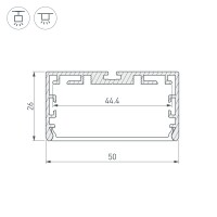  - Профиль PLS-LOCK-W50-SMT-2000 ANOD (Arlight, Алюминий)