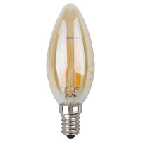  - Лампа светодиодная филаментная ЭРА E14 5W 2700K золотая F-LED B35-5W-827-E14 gold Б0027939
