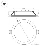  - Светильник DL-BL180-18W Day White (Arlight, IP40 Металл, 3 года)