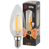  - Лампа светодиодная филаментная ЭРА E14 5W 2700K прозрачная F-LED B35-5W-827-E14 Б0043435