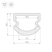  - Профиль WPH-LINE-1210R-2000 OPAL (Arlight, Пластик)