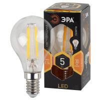  - Лампа светодиодная филаментная ЭРА E14 5W 2700K прозрачная F-LED P45-5W-827-E14 Б0043437