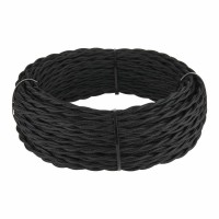  - Ретро кабель Werkel витой двухжильный 1,5 мм черный 4690389136979