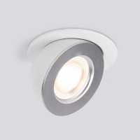  - Встраиваемый светодиодный светильник Elektrostandard Pruno 25080/LED белый/серебро a060946