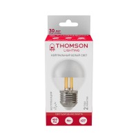  - Лампа светодиодная филаментная Thomson E27 4W 4500K шар прозрачная TH-B2376