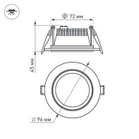  - Светодиодная панель LT-R96WH 6W Day White 120deg (Arlight, IP40 Металл, 3 года)