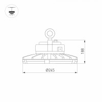  - Светильник SP-FENIX-R245-100W White5000 (BK, 60 deg, 230V) (Arlight, IP65 Металл, 5 лет)