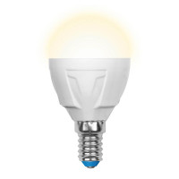  - Лампа светодиодная Uniel E14 6W 3000K матовая LED-G45-6W/WW/E14/FR/DIM PLP01WH UL-00000694