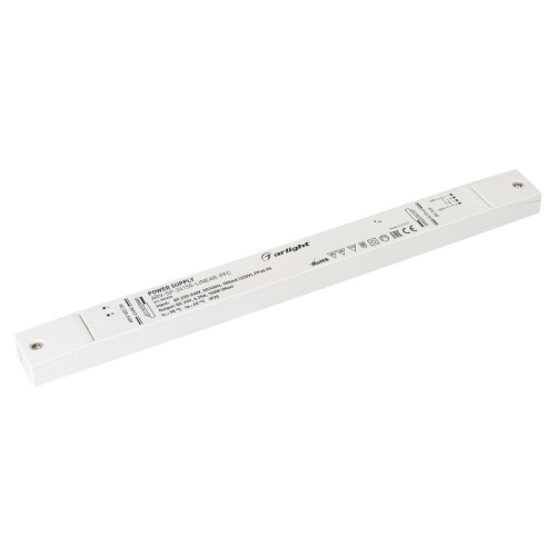 Блок питания ARV-SP-24150-LINEAR-PFC (24V, 6.25A, 150W) (Arlight, IP20 Пластик, 5 лет) Источник напряжения с гальванической развязкой для светодиодных изделий. Входное напряжение 220-240 VAC. Выходные параметры: 24 В, 6.25 А, 150 Вт. Встроенный PFC >0.9. Тонкий пластиковый корпус IP 20. Габаритные размеры длина 350 мм, ширина 30 мм, высота 18 мм. Гарантийный срок 5 лет.