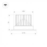  - Светильник MS-ATLAS-TRIMLESS-R70-12W Day4000 (WH, 32deg, 230V) (Arlight, IP20 Металл, 5 лет)